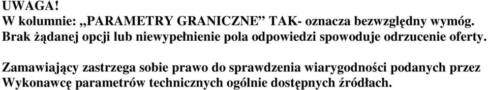 odrzucenie oferty.