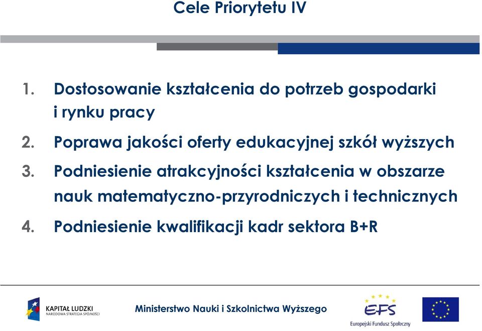 Poprawa jakości oferty edukacyjnej szkół wyższych 3.