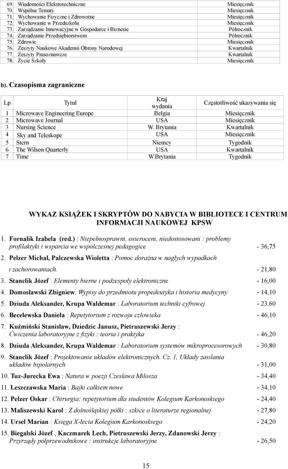 Zeszyty Prasoznawcze Kwartalnik 78. Życie Szkoły Miesięcznik b).