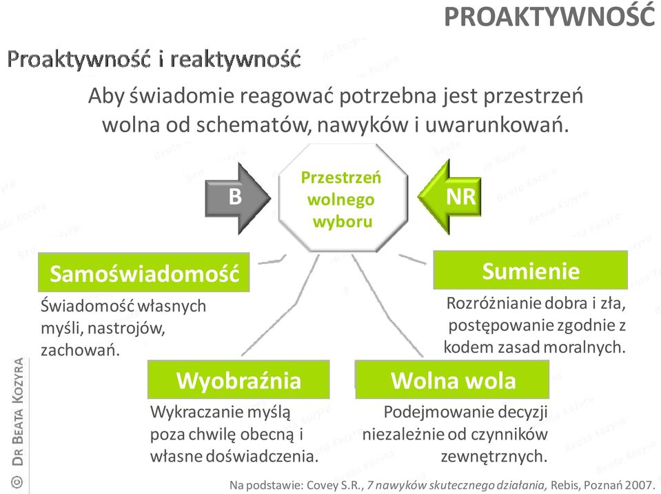 B Wyobraźnia Wykraczanie myślą poza chwilę obecną i własne doświadczenia.