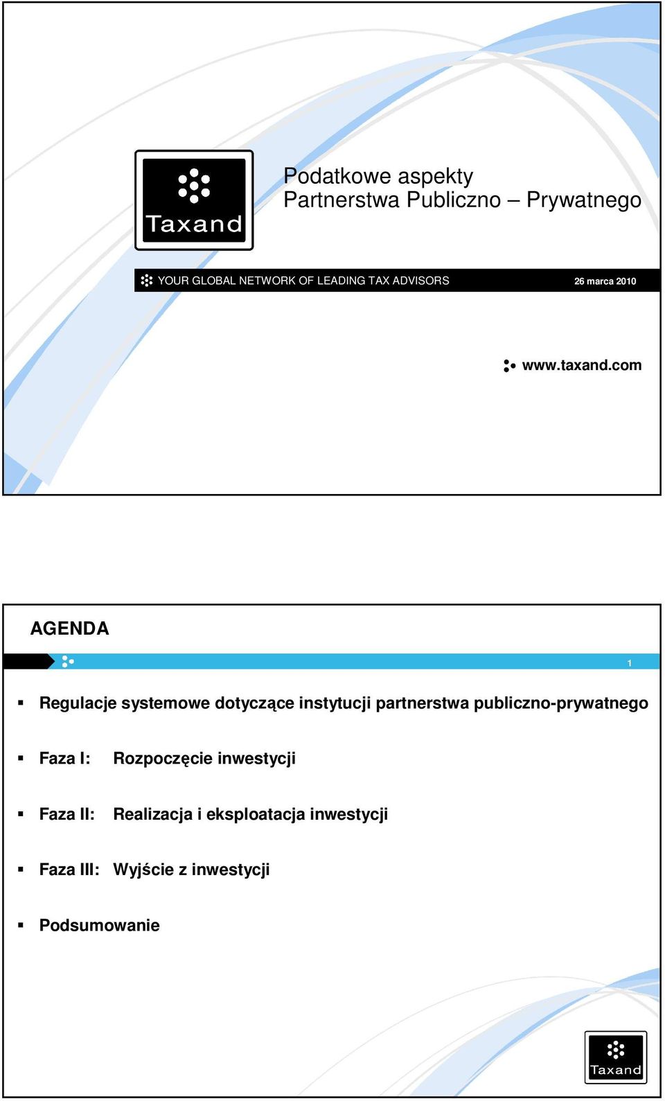 com AGENDA 1 Regulacje systemowe dotyczące instytucji partnerstwa