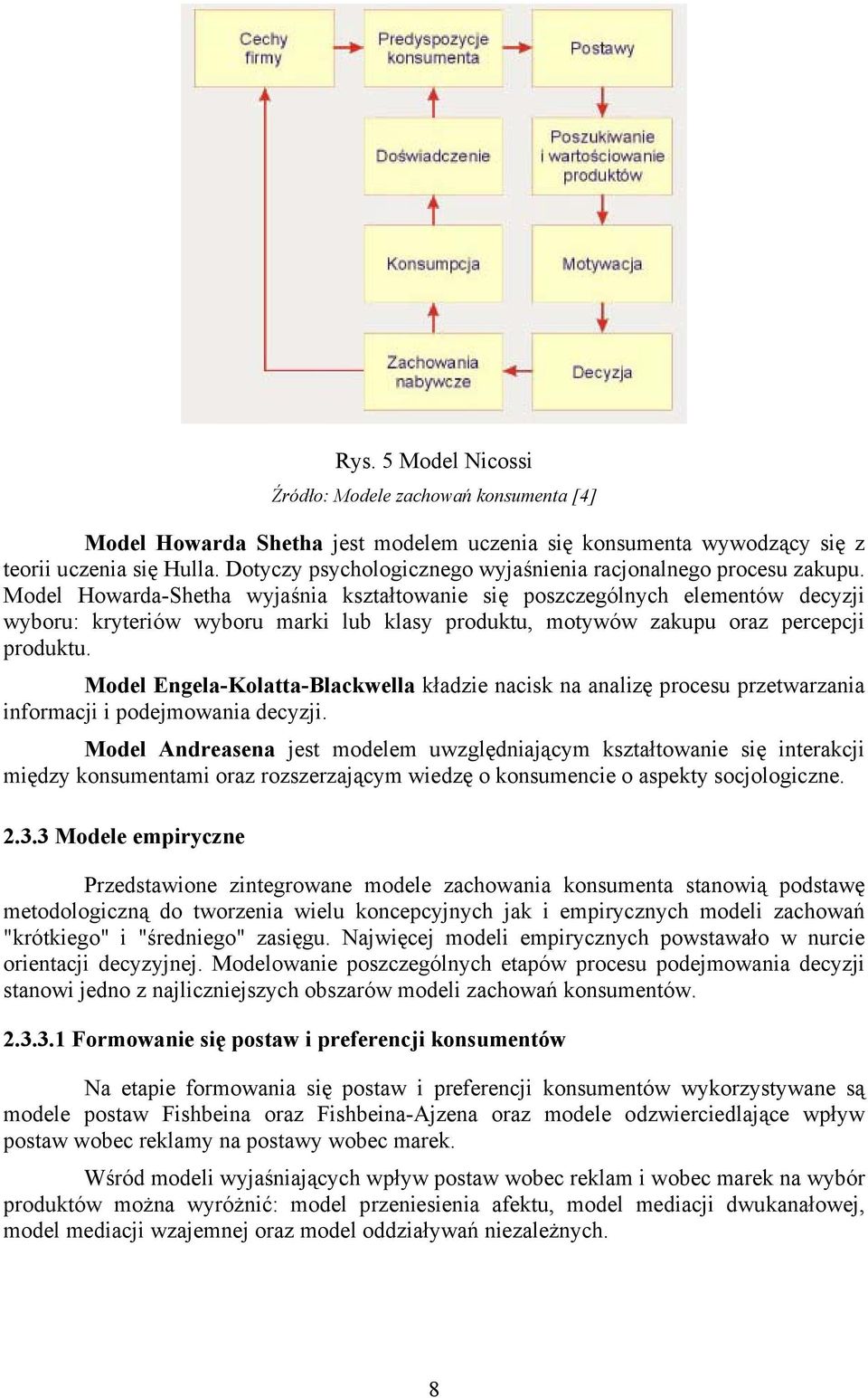Model Howarda-Shetha wyjaśnia kształtowanie się poszczególnych elementów decyzji wyboru: kryteriów wyboru marki lub klasy produktu, motywów zakupu oraz percepcji produktu.