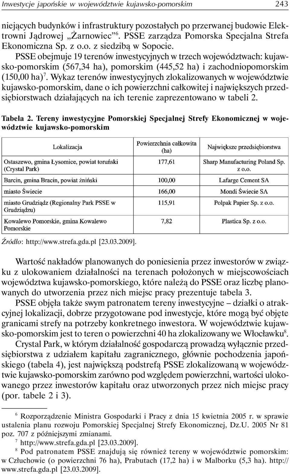 PSSE obejmuje 19 terenów inwestycyjnych w trzech województwach: kujawsko-pomorskim (567,34 ha), pomorskim (445,52 ha) i zachodniopomorskim (150,00 ha) 7.
