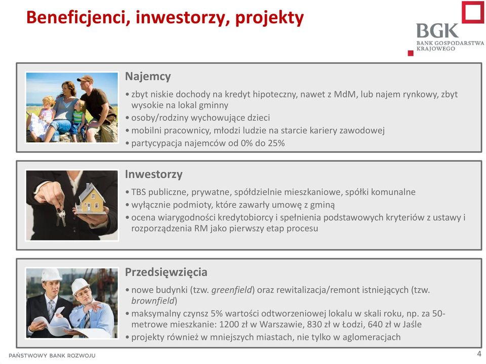 gminą ocena wiarygodności kredytobiorcy i spełnienia podstawowych kryteriów z ustawy i rozporządzenia RM jako pierwszy etap procesu Przedsięwzięcia nowe budynki (tzw.