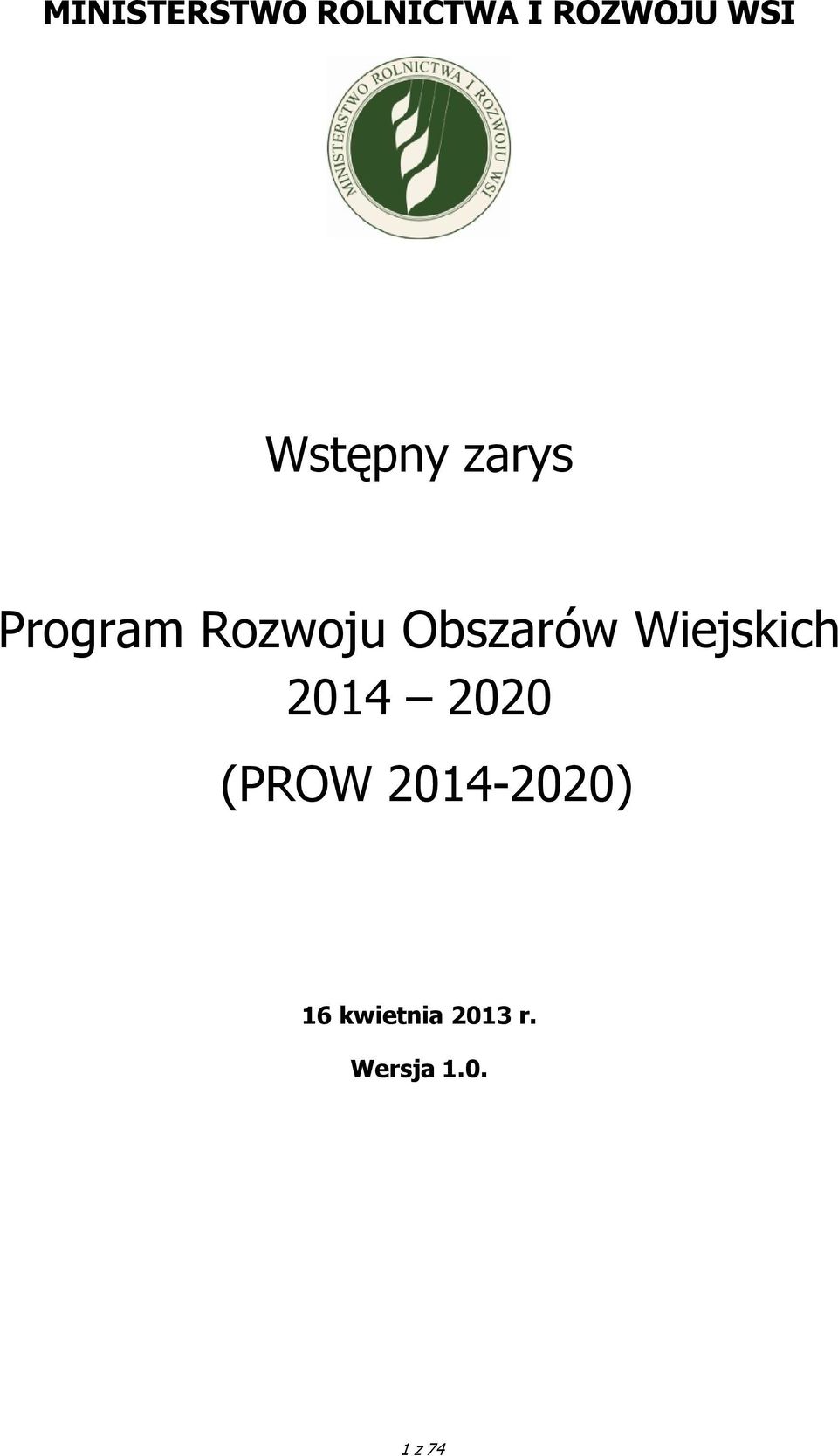 Obszarów Wiejskich 2014 2020 (PROW