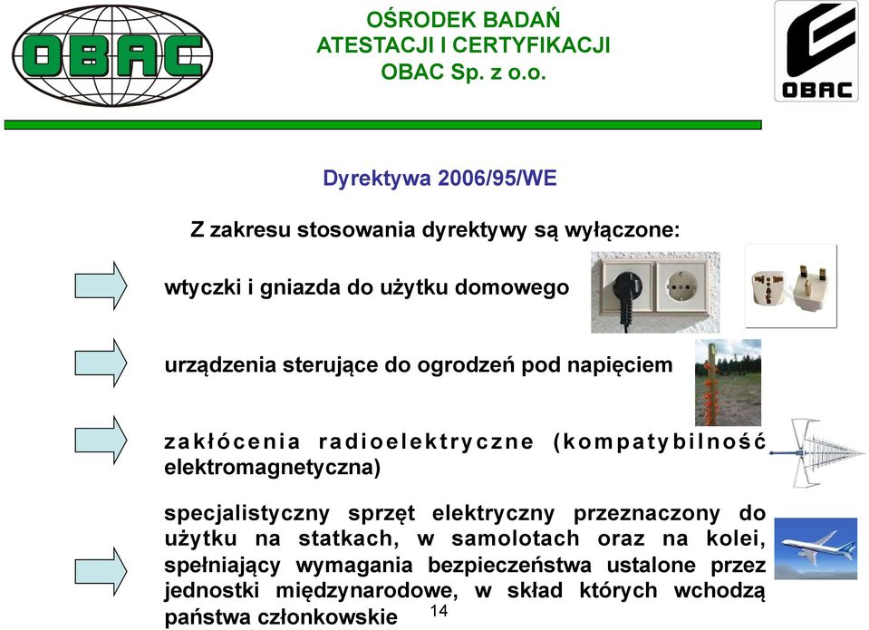 elektromagnetyczna) specjalistyczny sprzęt elektryczny przeznaczony do użytku na statkach, w samolotach oraz