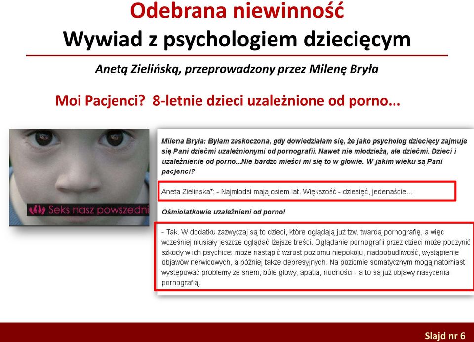 przeprowadzony przez Milenę Bryła Moi
