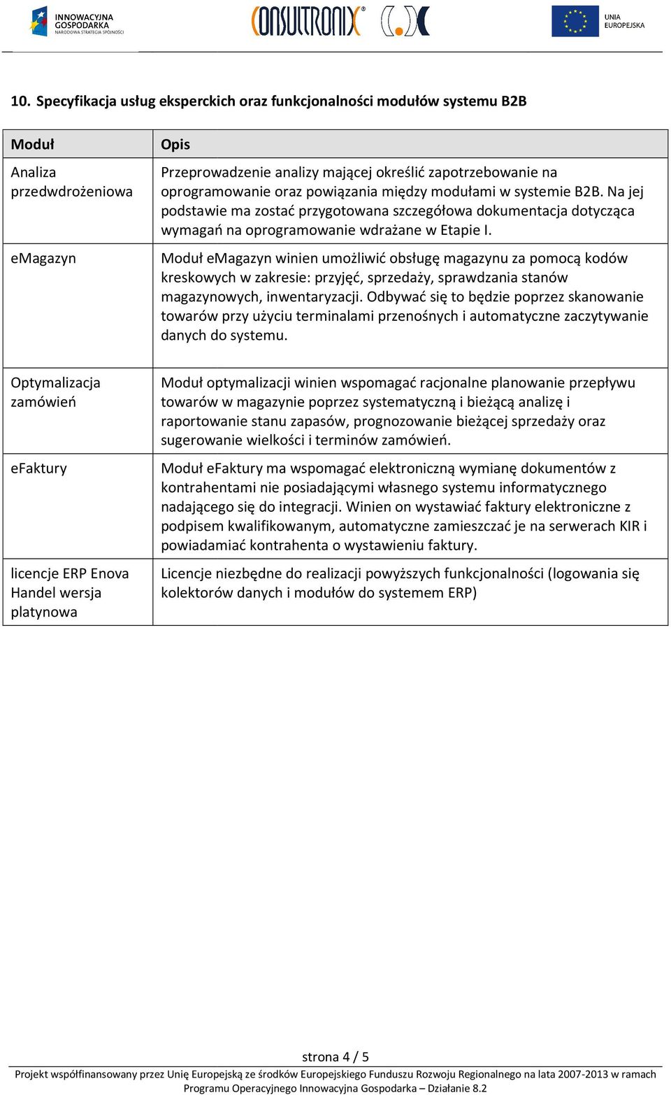 Mduł emagazyn winien umżliwić bsługę magazynu za pmcą kdów kreskwych w zakresie: przyjęć, sprzedaży, sprawdzania stanów magazynwych, inwentaryzacji.