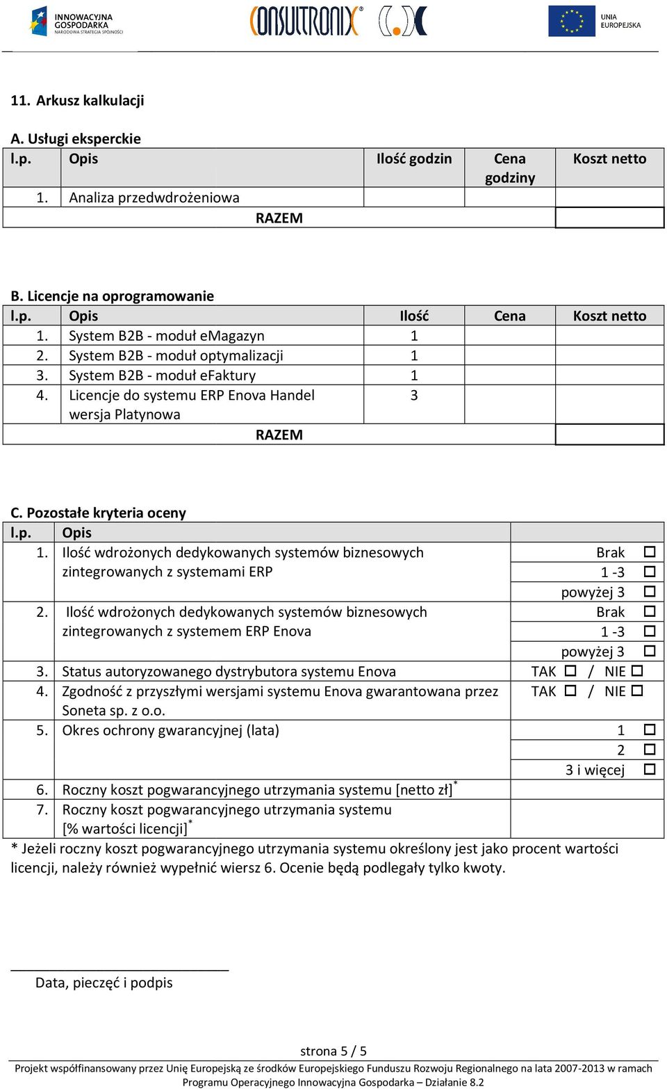 Ilść wdrżnych dedykwanych systemów bizneswych zintegrwanych z systemami ERP. Ilść wdrżnych dedykwanych systemów bizneswych zintegrwanych z systemem ERP Enva 3.