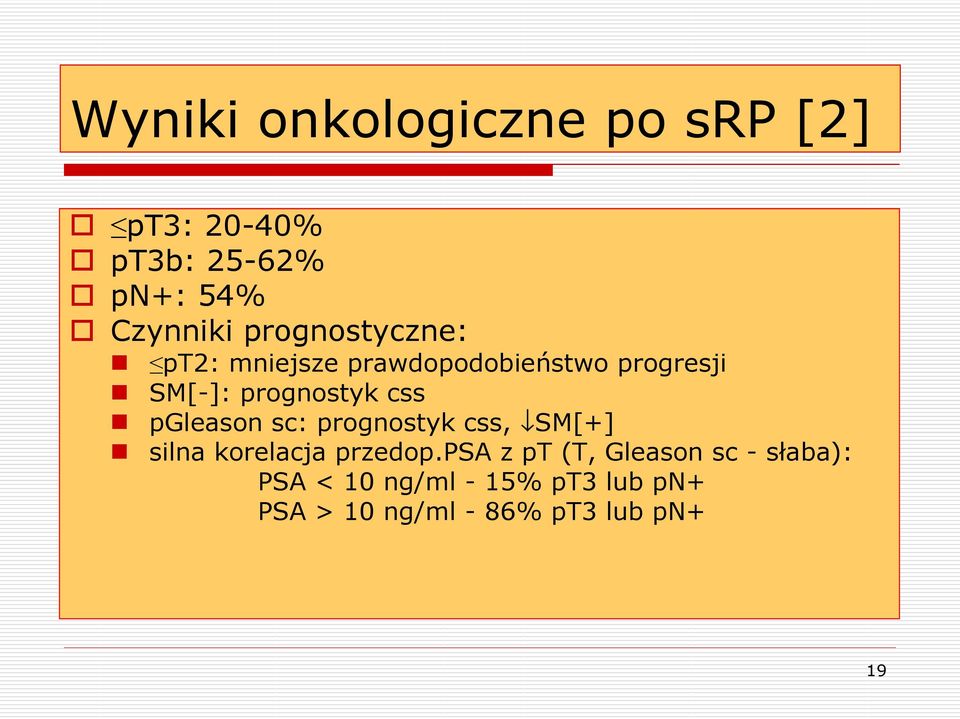 css pgleason sc: prognostyk css, SM[+] silna korelacja przedop.