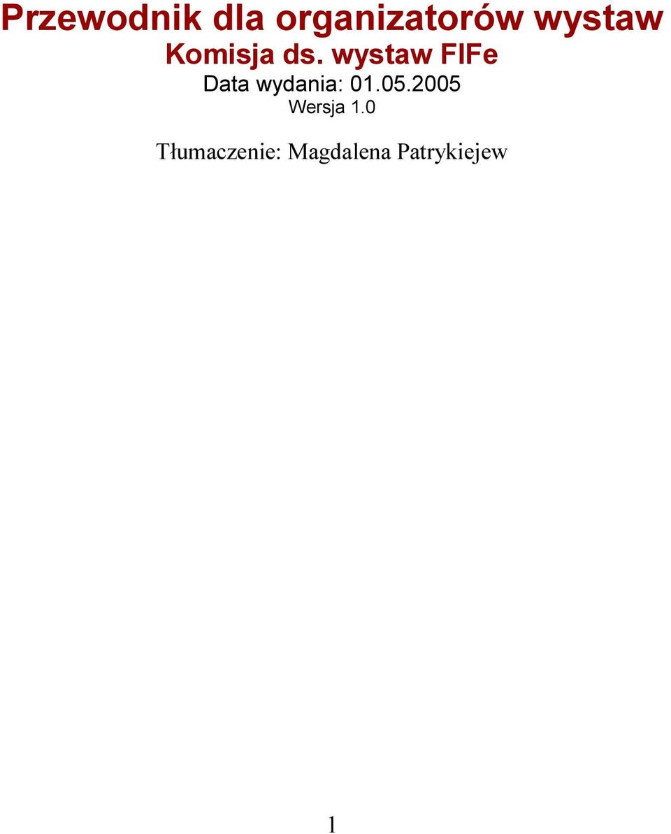 wystaw FIFe Data wydania: 01.05.