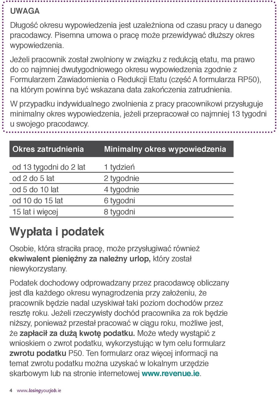RP50), na którym powinna być wskazana data zakończenia zatrudnienia.