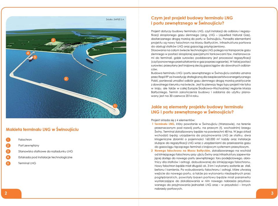 LNG Liquefi ed Natural Gas), dostarczanego drogą morską do portu w Świnoujściu.