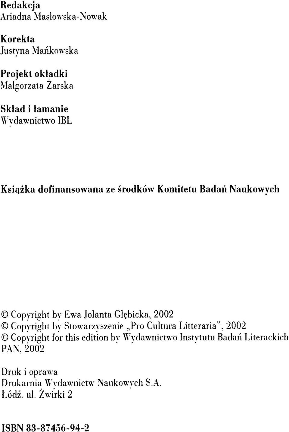 2002 Copyright by Stowarzyszenie..Pro Cultura Litteraria*.