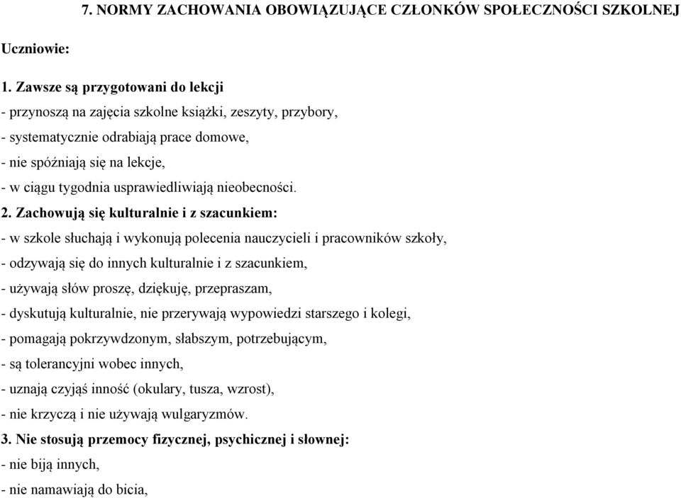 nieobecności. 2.