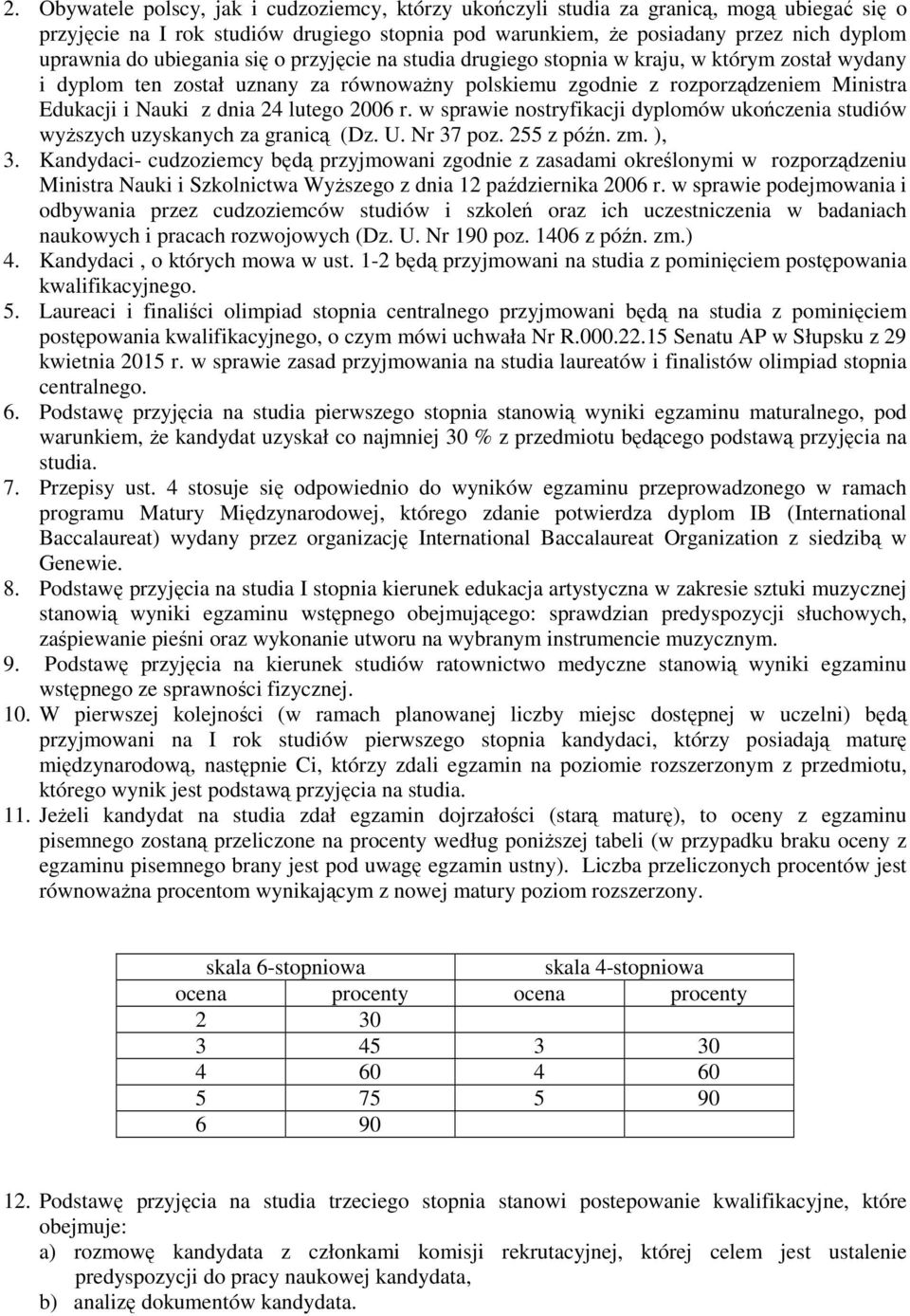 lutego 2006 r. w sprawie nostryfikacji dyplomów ukończenia studiów wyższych uzyskanych za granicą (Dz. U. Nr 37 poz. 255 z późn. zm. ), 3.