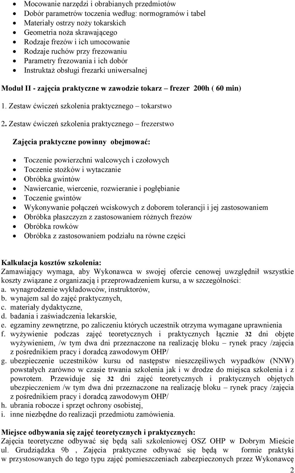 Zestaw ćwiczeń szkolenia praktycznego tokarstwo 2.