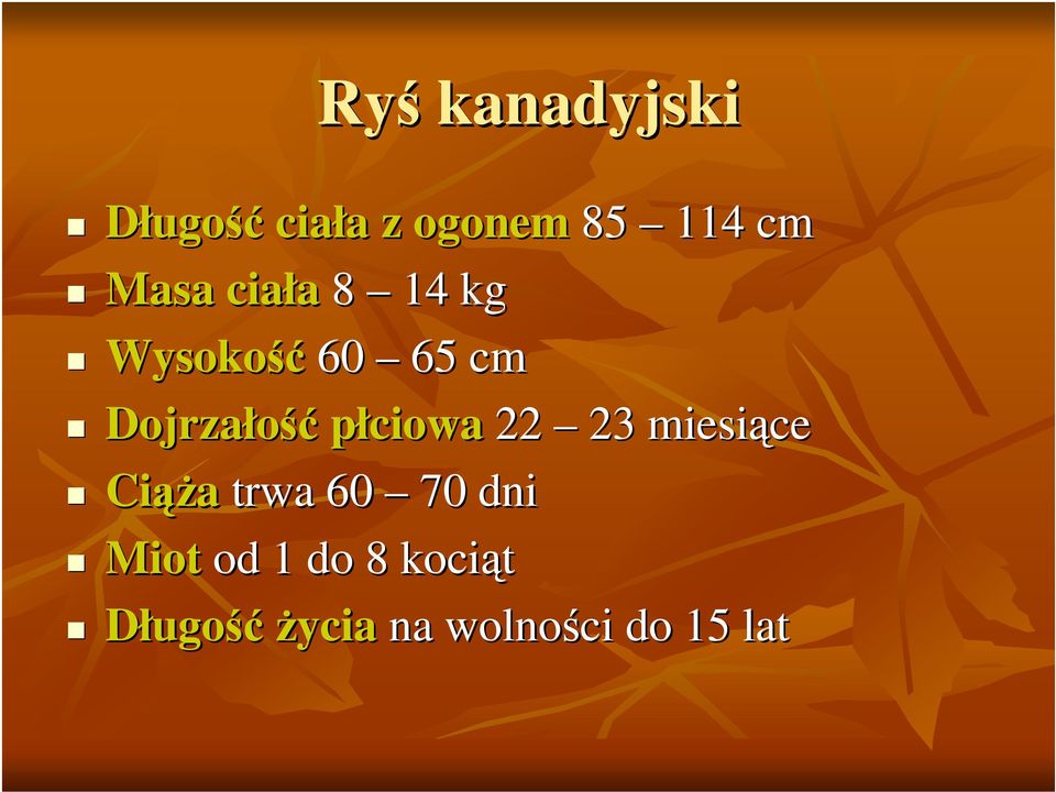 płciowa 22 23 miesice Cia trwa 60 70 dni Miot