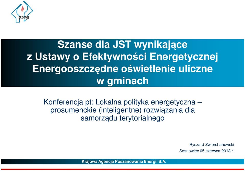 Lokalna polityka energetyczna prosumenckie (inteligentne) rozwiązania dla