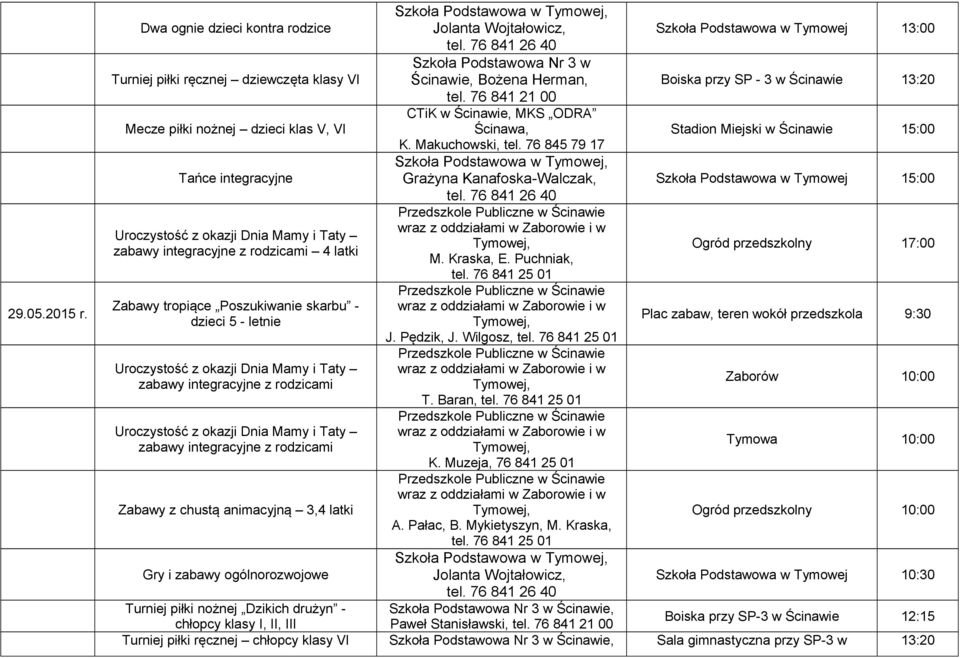 skarbu - dzieci 5 - letnie zabawy integracyjne z rodzicami zabawy integracyjne z rodzicami Zabawy z chustą animacyjną 3,4 latki Gry i zabawy ogólnorozwojowe Szkoła Podstawowa w Szkoła Podstawowa Nr 3
