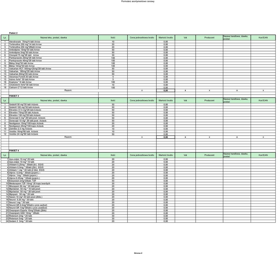 0,00 4 Amlodipine 10mg*30 tabl.arrow 50 0,00 5 Amlodipine 5mg*30 tabl.