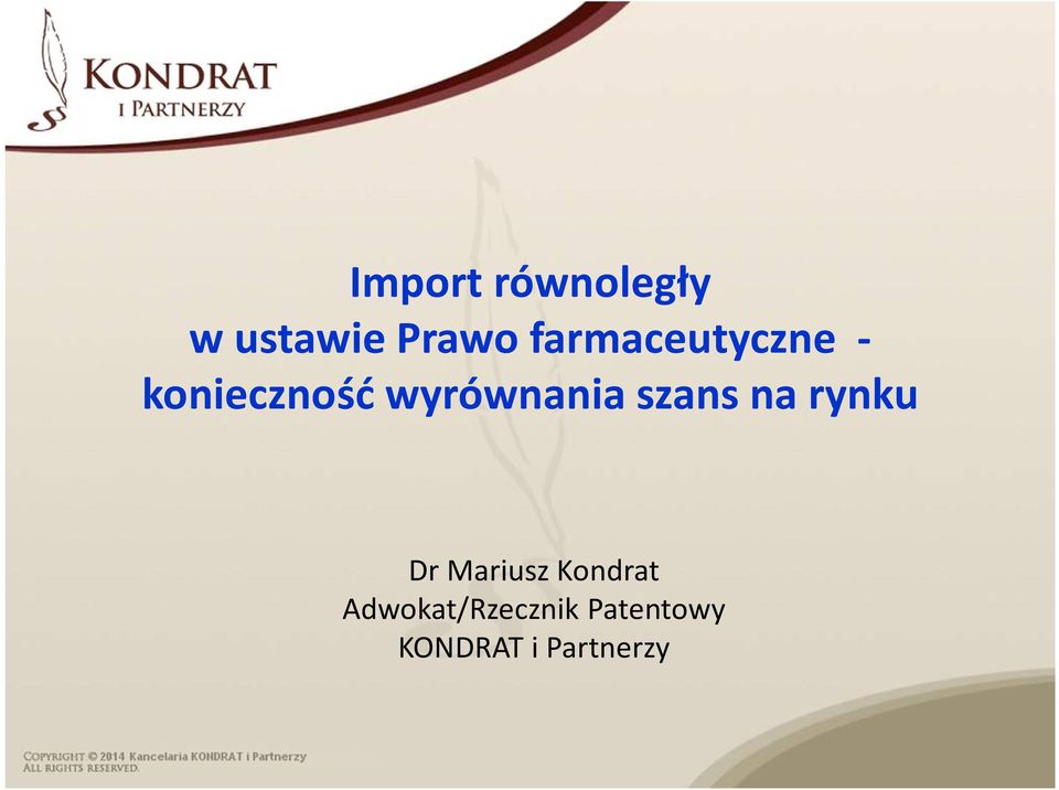 wyrównania szans na rynku Dr Mariusz