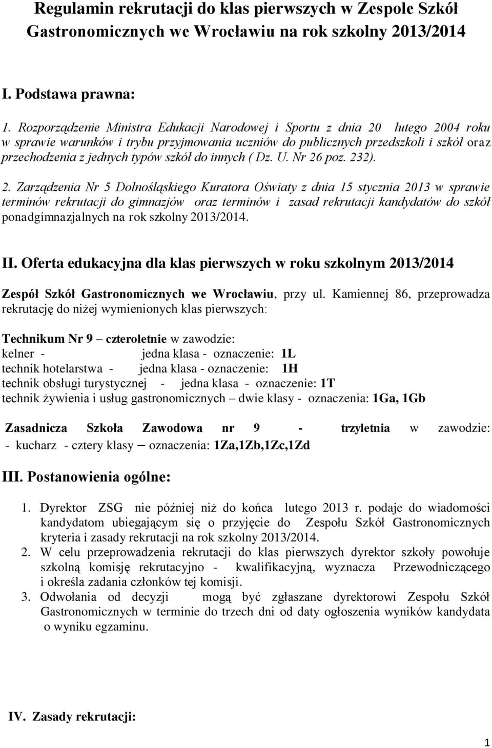 szkół do innych ( Dz. U. Nr 26