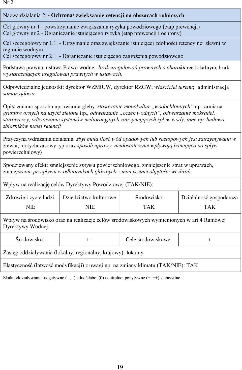 prewencji i ochrony) Cel szczegółowy nr 1.