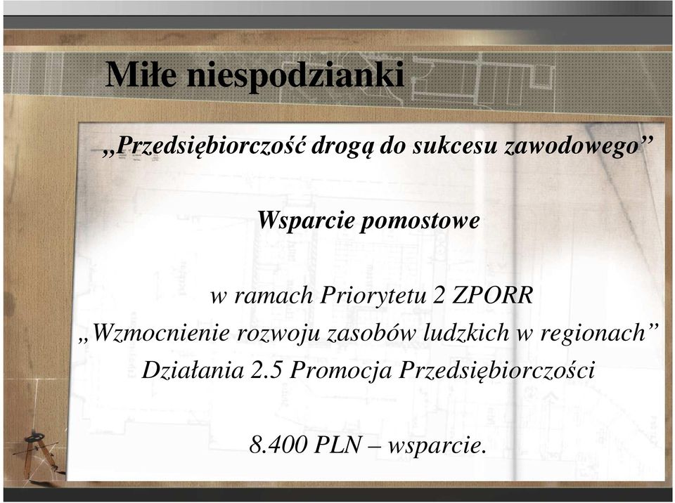 ZPORR Wzmocnienie rozwoju zasobów ludzkich w regionach