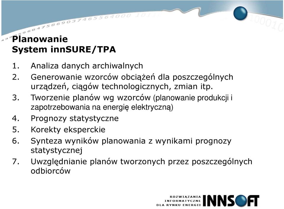 Tworzenie planów wg wzorców (planowanie produkcji i zapotrzebowania na energię elektryczną) 4.