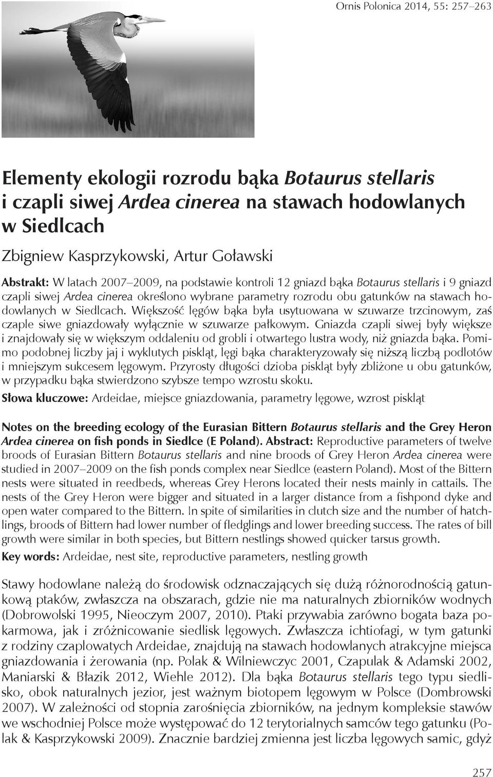 Większość lęgów bąka była usytuowana w szuwarze trzcinowym, zaś czaple siwe gniazdowały wyłącznie w szuwarze pałkowym.