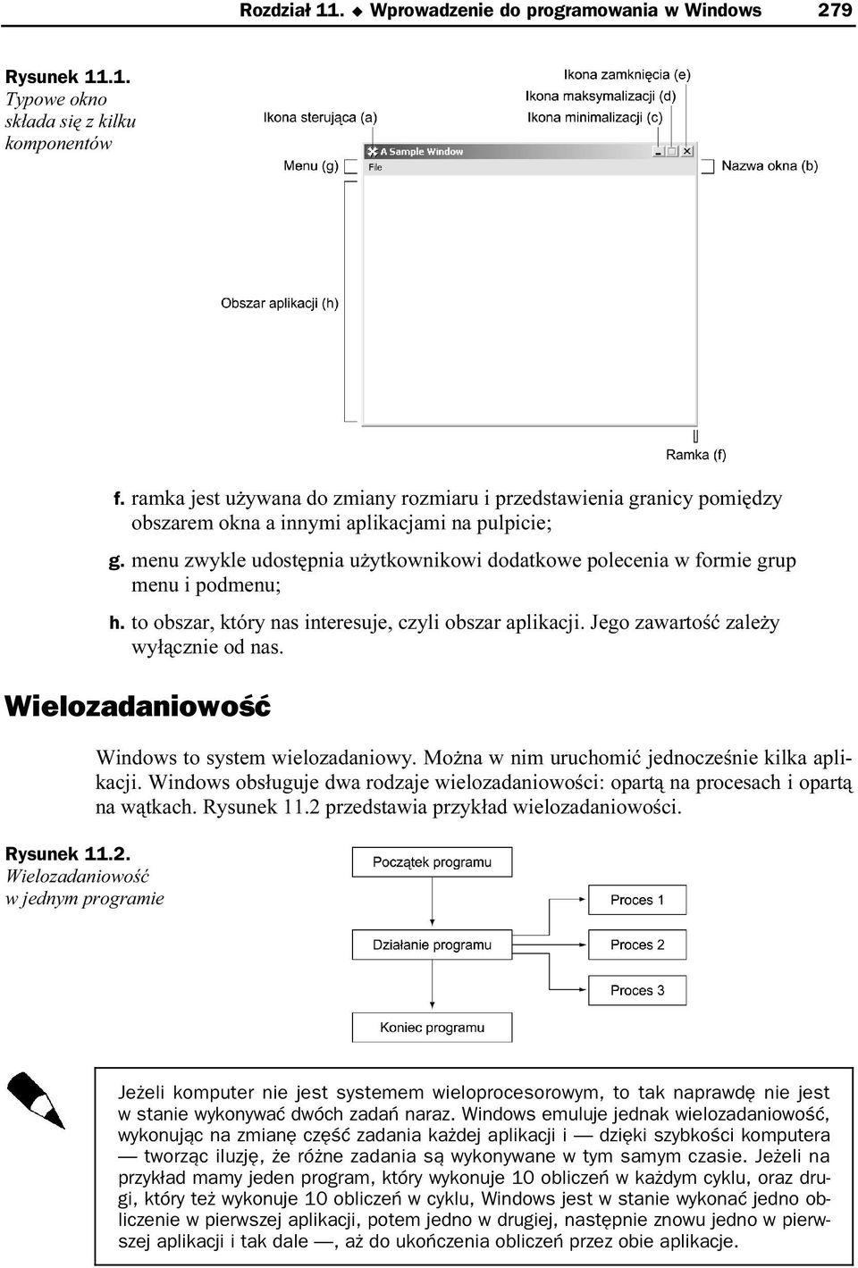 menu zwykle udostępnia użytkownikowi dodatkowe polencenia w formie grup menu i podmenu; h. to obszar, który nas interesuje, czyli obszar apliknacji. Jego zawartość zależy wyłącznie od nas.