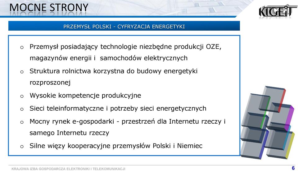 Wyskie kmpetencje prdukcyjne Sieci teleinfrmatyczne i ptrzeby sieci energetycznych Mcny rynek e-gspdarki