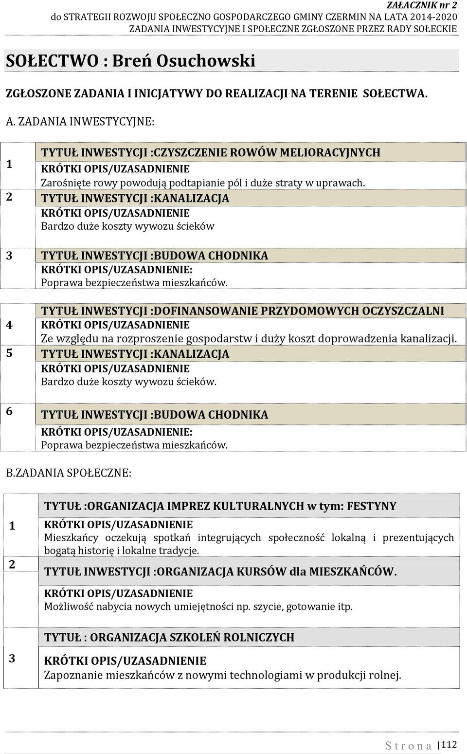 KANALIZACJA Bardzo duże koszty wywozu ścieków 3 BUDOWA CHODNIKA : DOFINANSOWANIE PRZYDOMOWYCH OCZYSZCZALNI 4 Ze względu na rozproszenie gospodarstw i duży koszt doprowadzenia