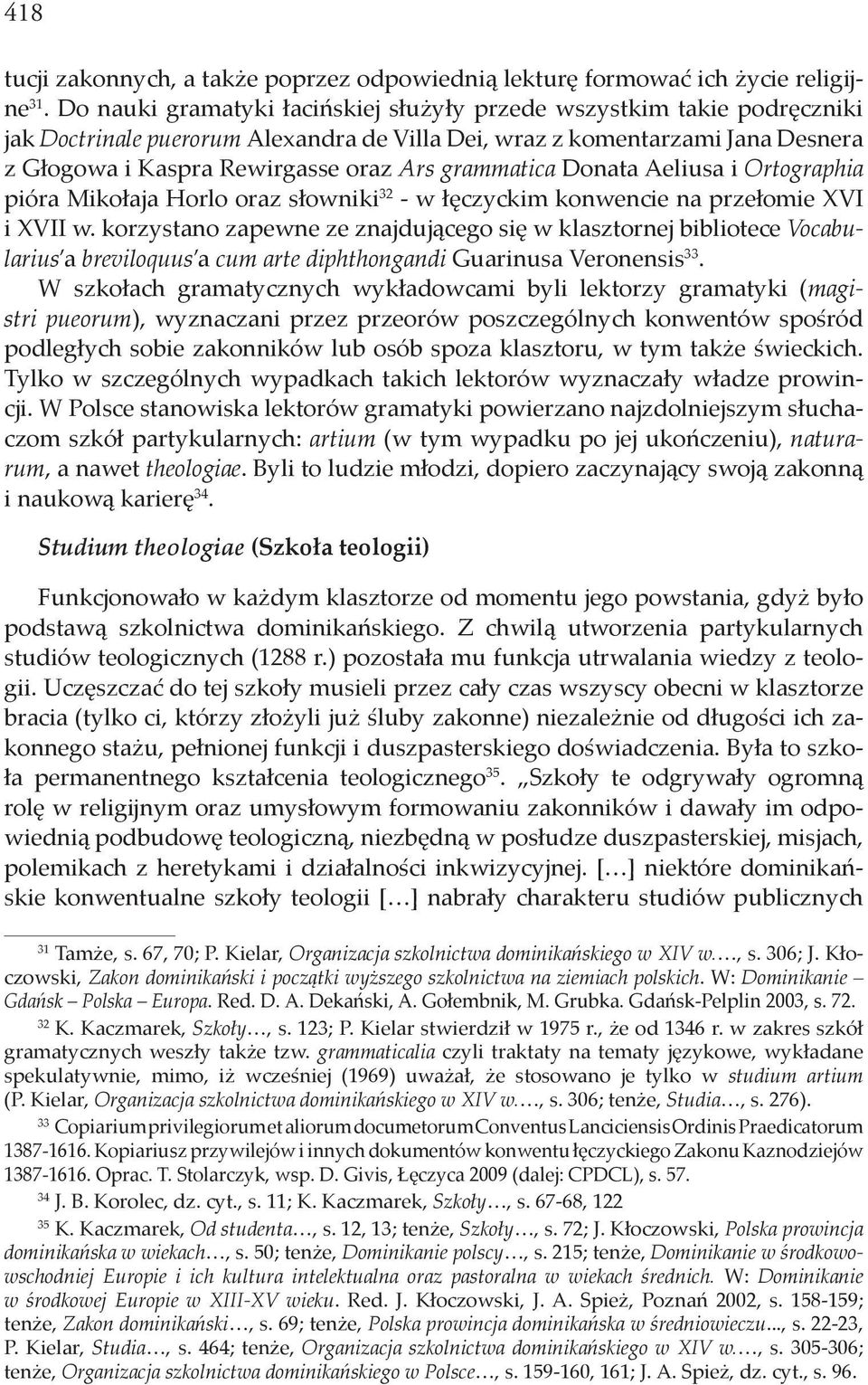 grammatica Donata Aeliusa i Ortographia pióra Mikołaja Horlo oraz słowniki 32 - w łęczyckim konwencie na przełomie XVI i XVII w.
