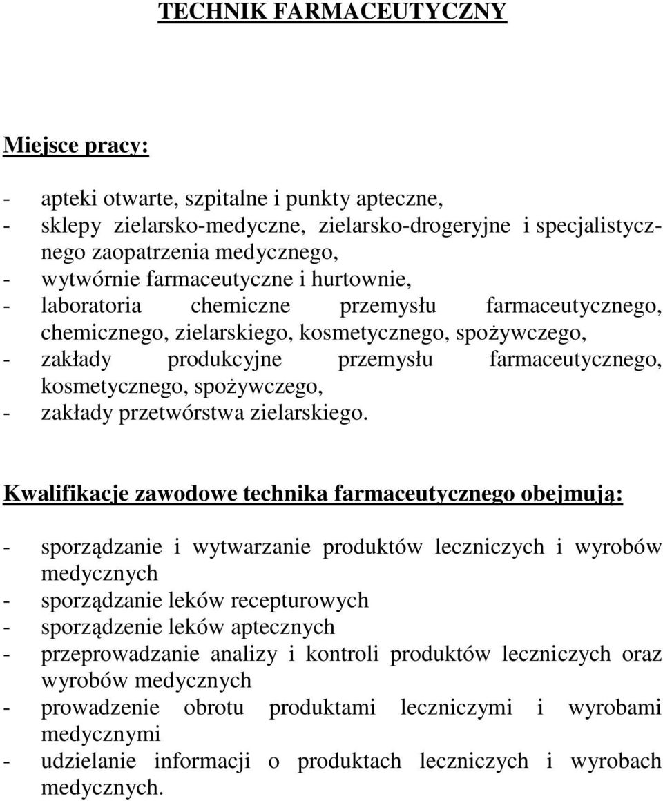 spożywczego, - zakłady przetwórstwa zielarskiego.