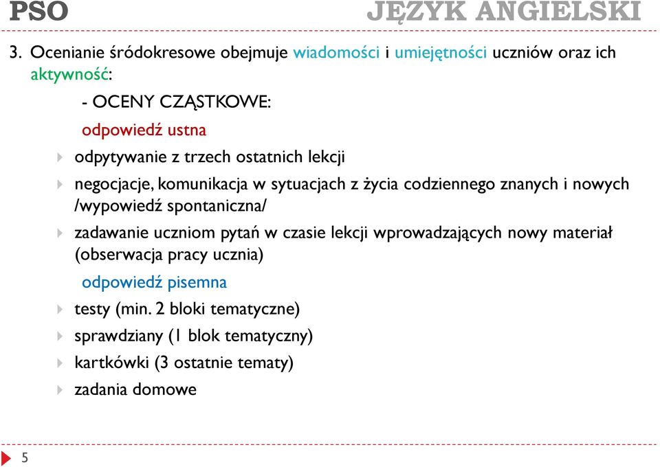 /wypowiedź spontaniczna/ zadawanie uczniom pytań w czasie lekcji wprowadzających nowy materiał (obserwacja pracy ucznia)