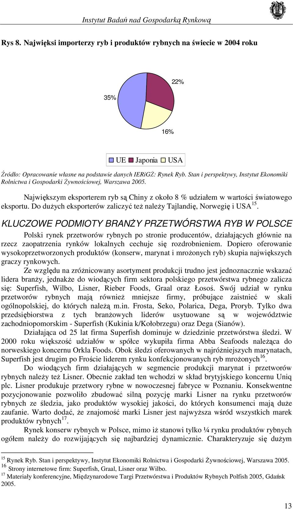 Do dużych eksporterów zaliczyć też należy Tajlandię, Norwegię i USA 15.