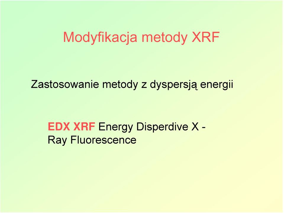dyspersją energii EDX XRF