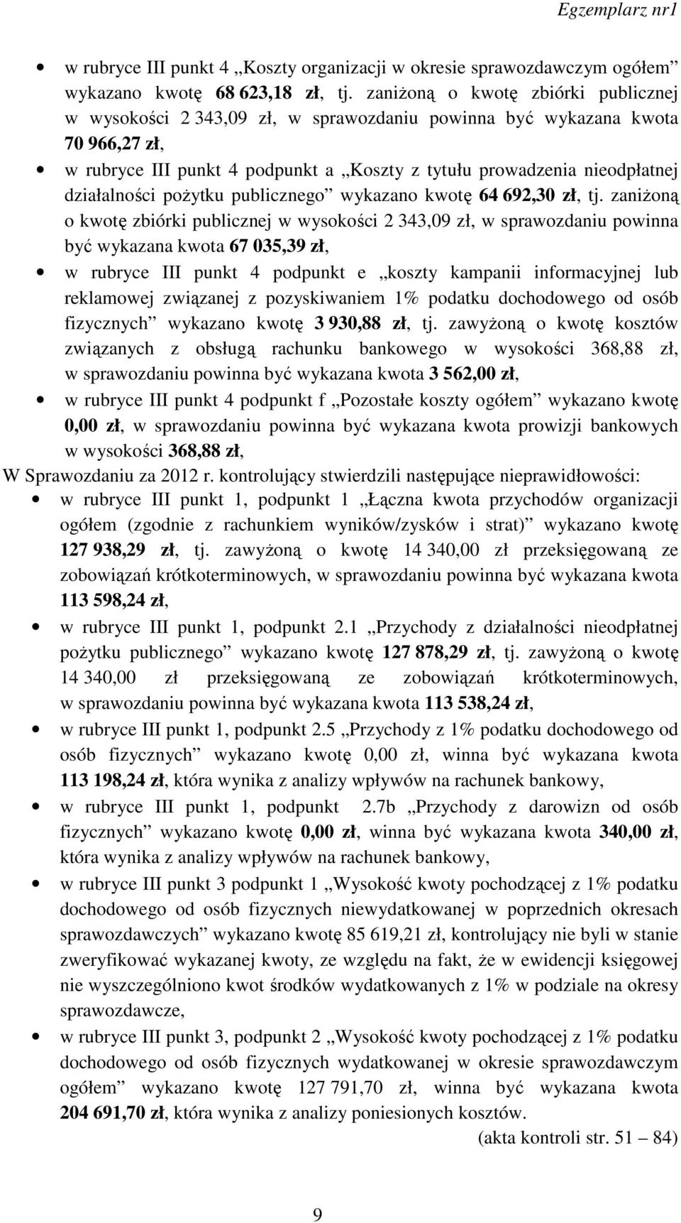 działalności pożytku publicznego wykazano kwotę 64 692,30 zł, tj.