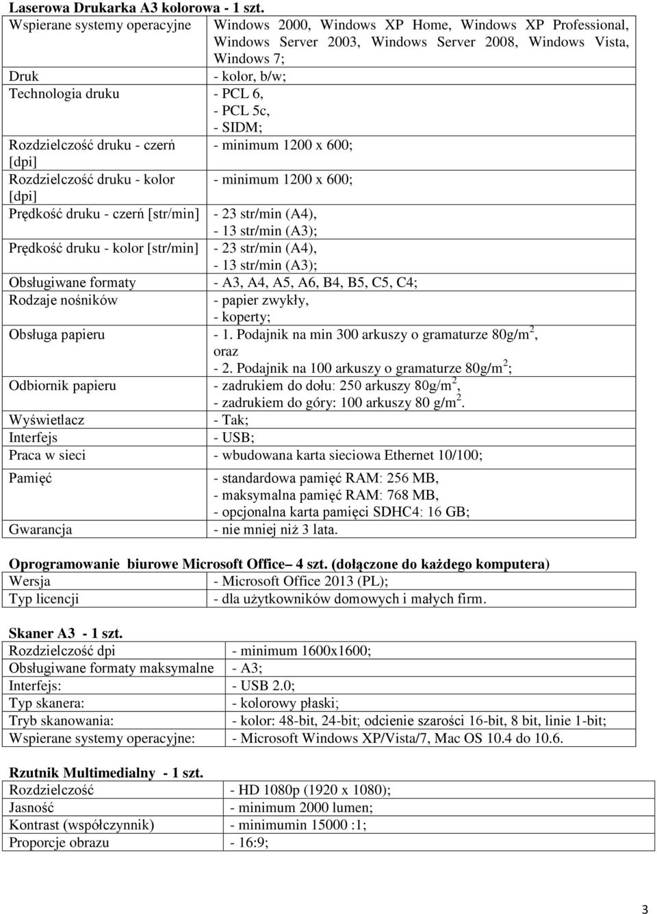 - PCL 5c, - SIDM; Rozdzielczość druku - czerń - minimum 1200 x 600; [dpi] Rozdzielczość druku - kolor - minimum 1200 x 600; [dpi] Prędkość druku - czerń [str/min] - 23 str/min (A4), - 13 str/min