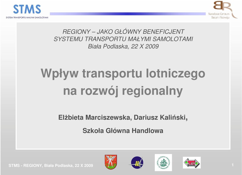 transportu lotniczego na rozwój regionalny ElŜbieta