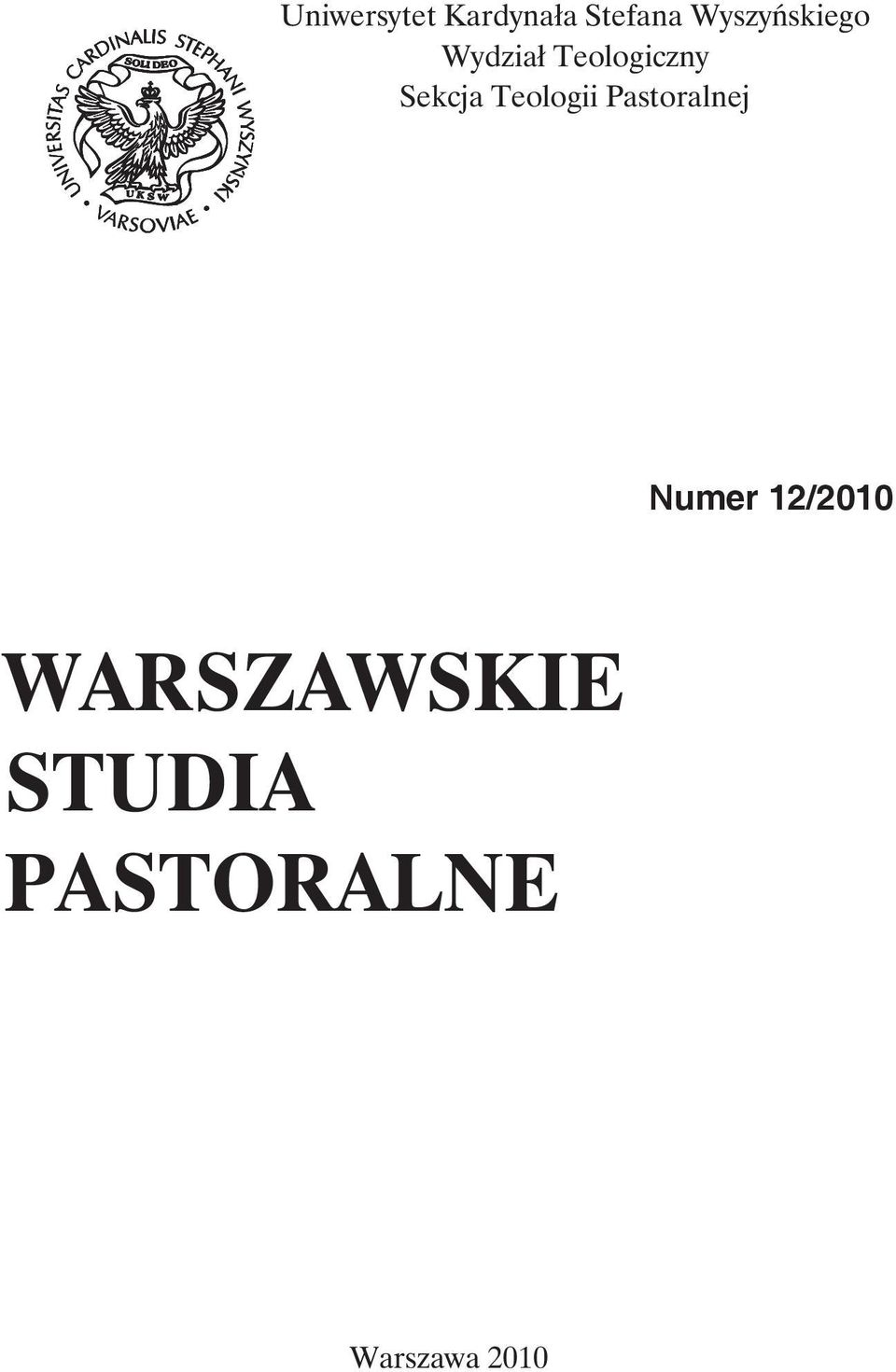 Sekcja Teologii Pastoralnej Numer