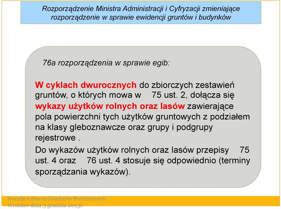 2, dołącza się wykazy użytków rolnych oraz lasów zawierające pola powierzchni tych użytków gruntowych