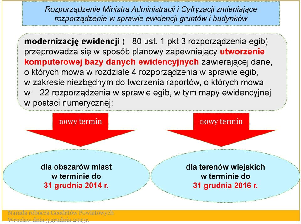 zawierającej dane, o których mowa w rozdziale 4 rozporządzenia w sprawie egib, w zakresie niezbędnym do tworzenia raportów, o