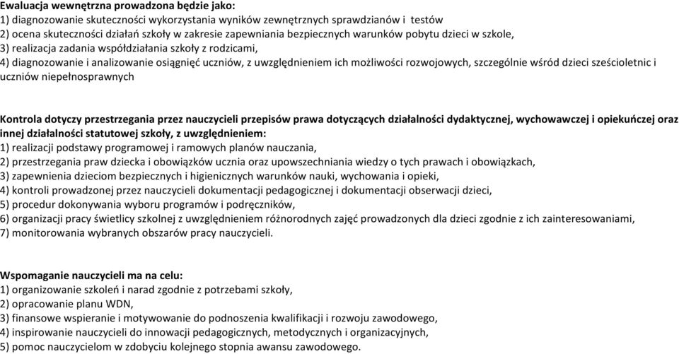 szczególnie wśród dzieci sześcioletnic i uczniów niepełnosprawnych Kontrola dotyczy przestrzegania przez nauczycieli przepisów prawa dotyczących działalności dydaktycznej, wychowawczej i opiekuńczej