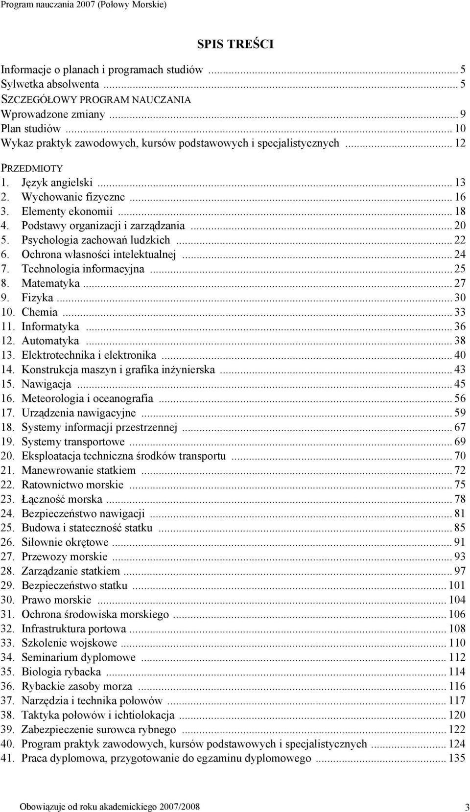 Podstawy organizacji i zarządzania... 20 5. Psychologia zachowań ludzkich... 22 6. Ochrona własności intelektualnej... 24 7. Technologia informacyjna... 25 8. Matematyka... 27 9. Fizyka... 30 10.