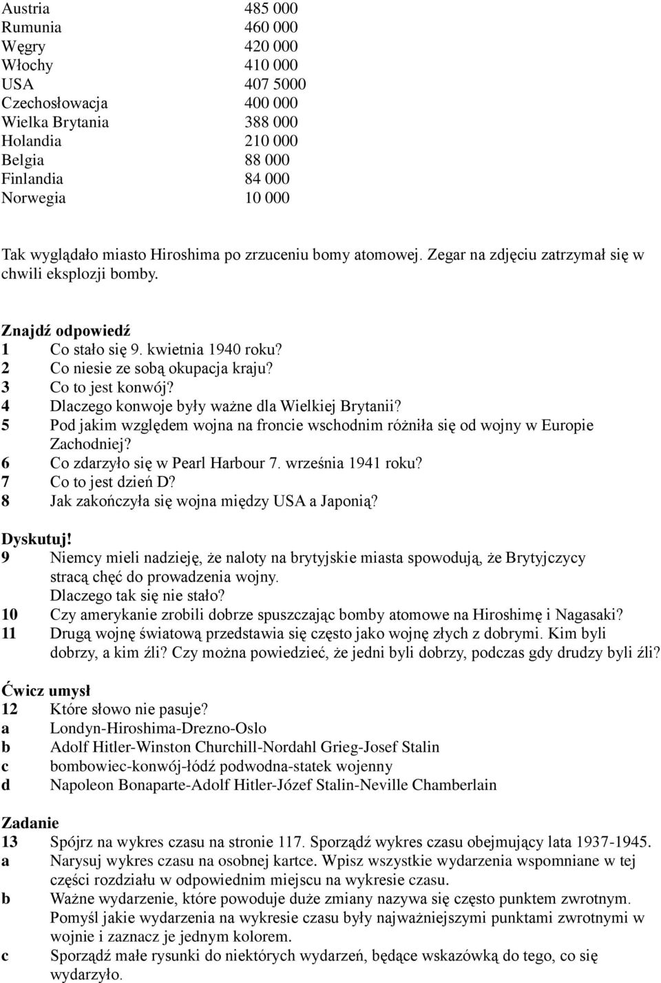 3 Co to jest konwój? 4 Dlaczego konwoje były ważne dla Wielkiej Brytanii? 5 Pod jakim względem wojna na froncie wschodnim różniła się od wojny w Europie Zachodniej?