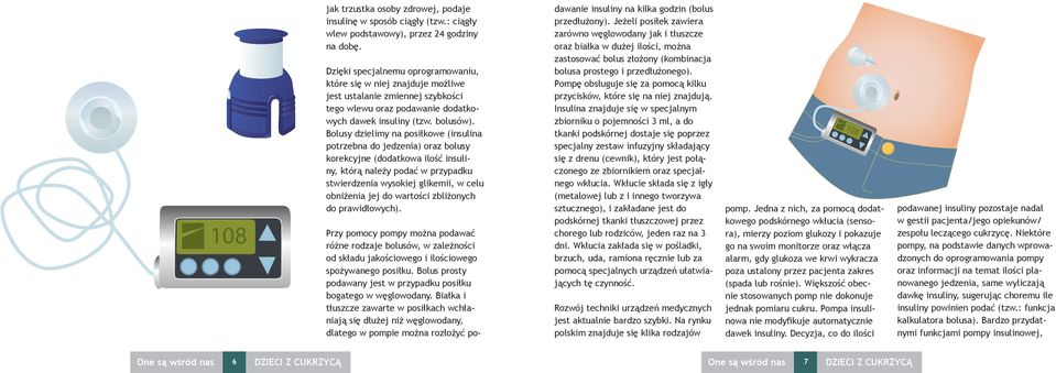 Bolusy dzielimy na posiłkowe (insulina potrzebna do jedzenia) oraz bolusy korekcyjne (dodatkowa ilość insuliny, którą należy podać w przypadku stwierdzenia wysokiej glikemii, w celu obniżenia jej do