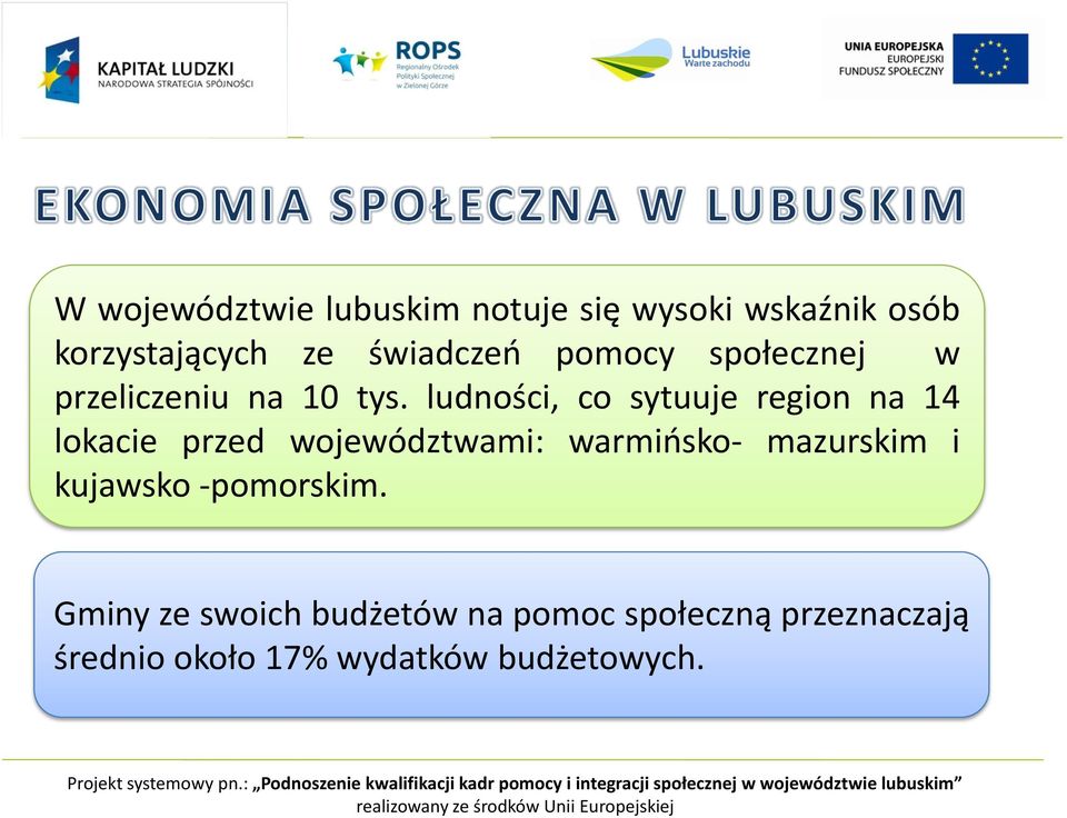 ludności, co sytuuje region na 14 lokacie przed województwami: warmińsko-